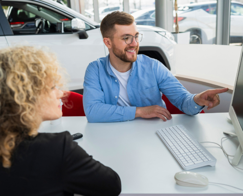 computer at dealership